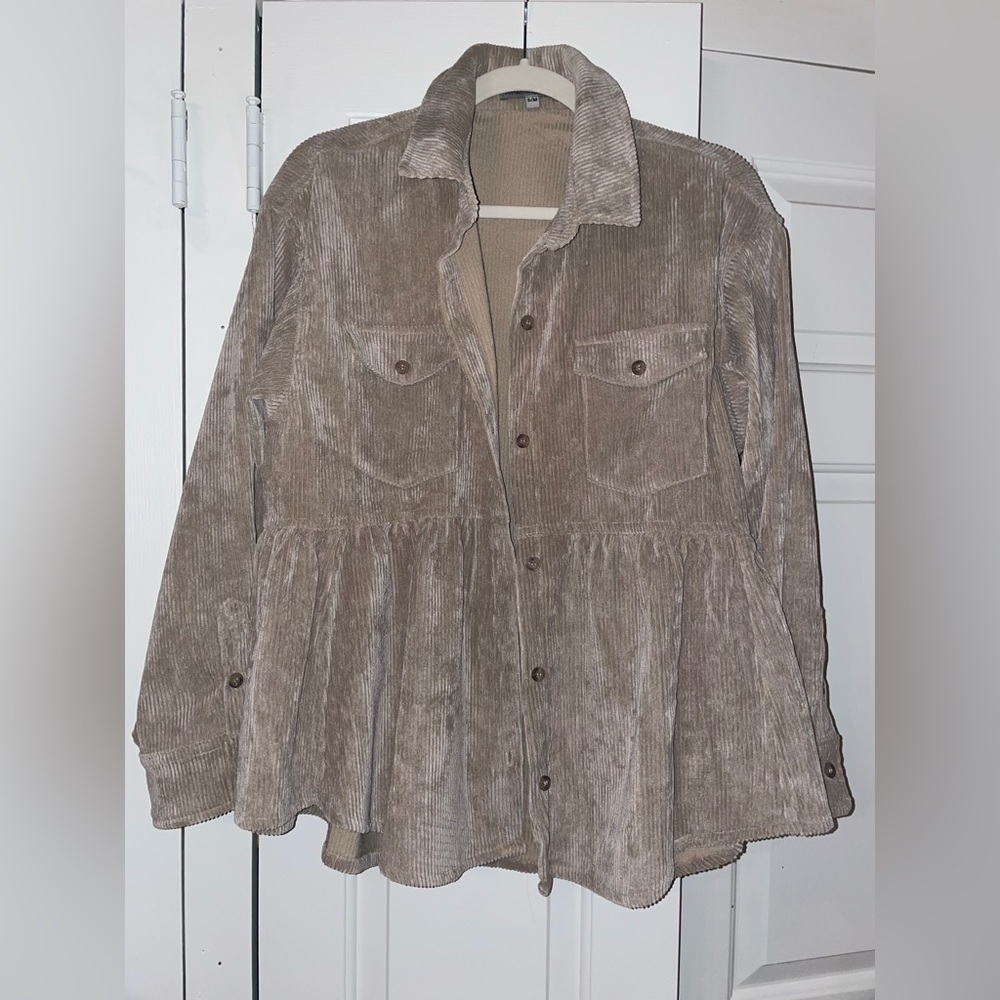 Peplum Corduroy Blouse.
